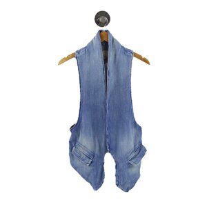 Current/ Elliot Long Tux Denim Vest #210-9
